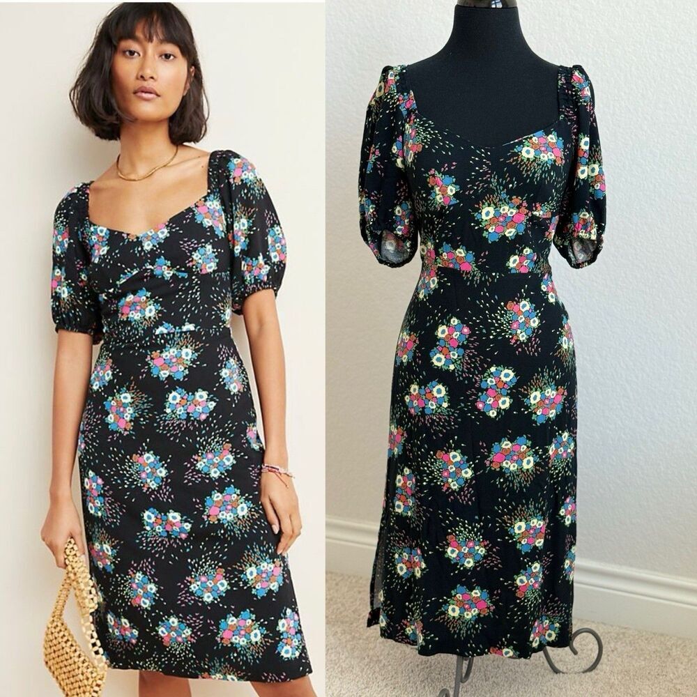 ANTHROPOLOGIE Scarletta Sweetheart Knee   Dress Women 6 Feminine Easter Romantic